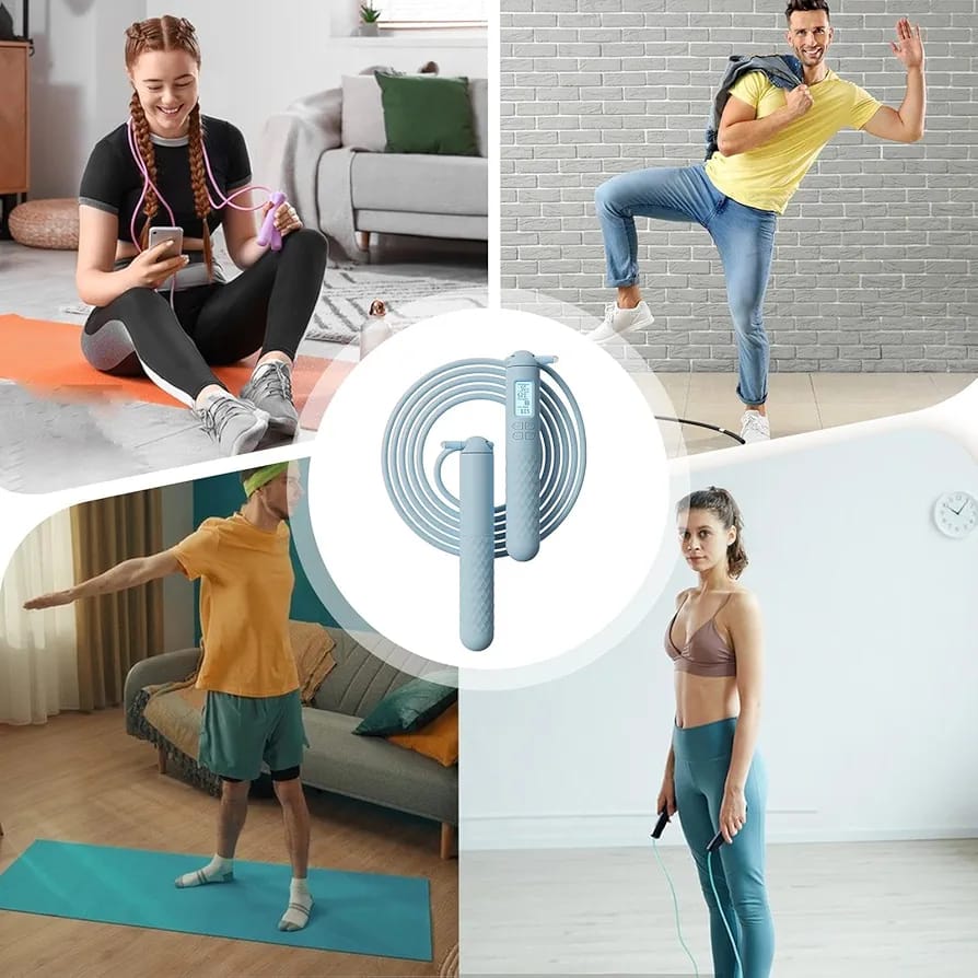 Vista 3 de Cuerda para Saltar con Contador Digital - COLOR: Rosado